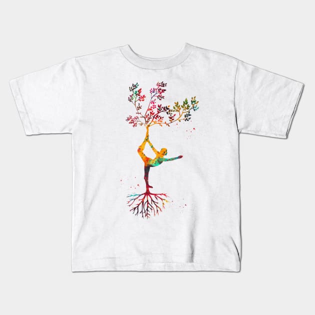 Yoga pose Kids T-Shirt by erzebeth